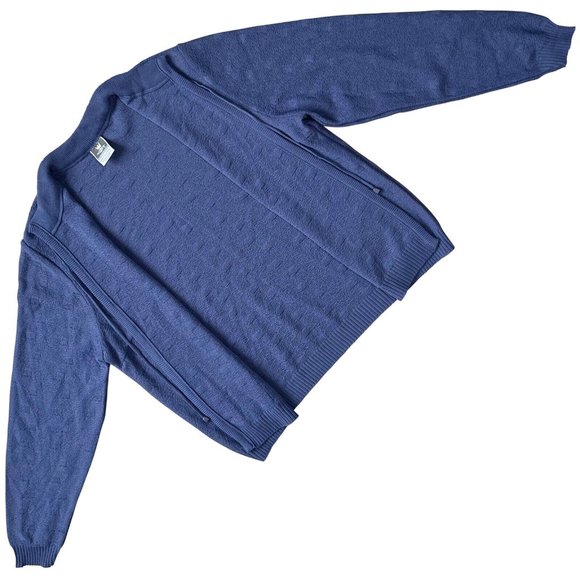 FREYA (Germany) Vintage Moss Stitch Garter Block Open Front Cardigan : L - Picture 3 of 7